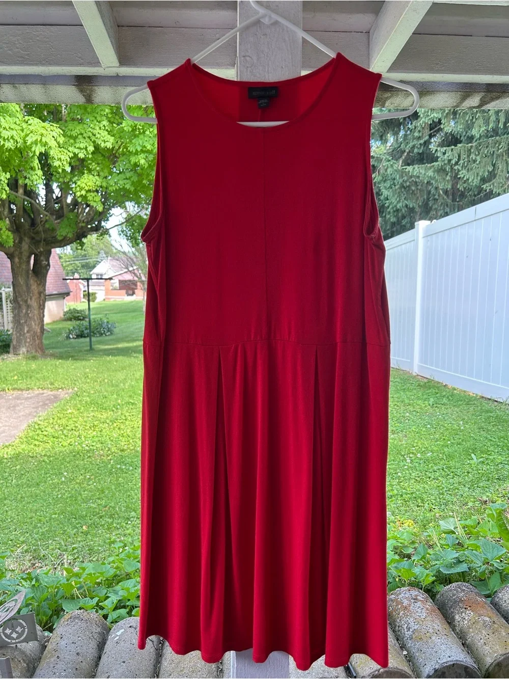 J Jill Wearever Collection Sleeveless Red Dress - Picture 4 of 5